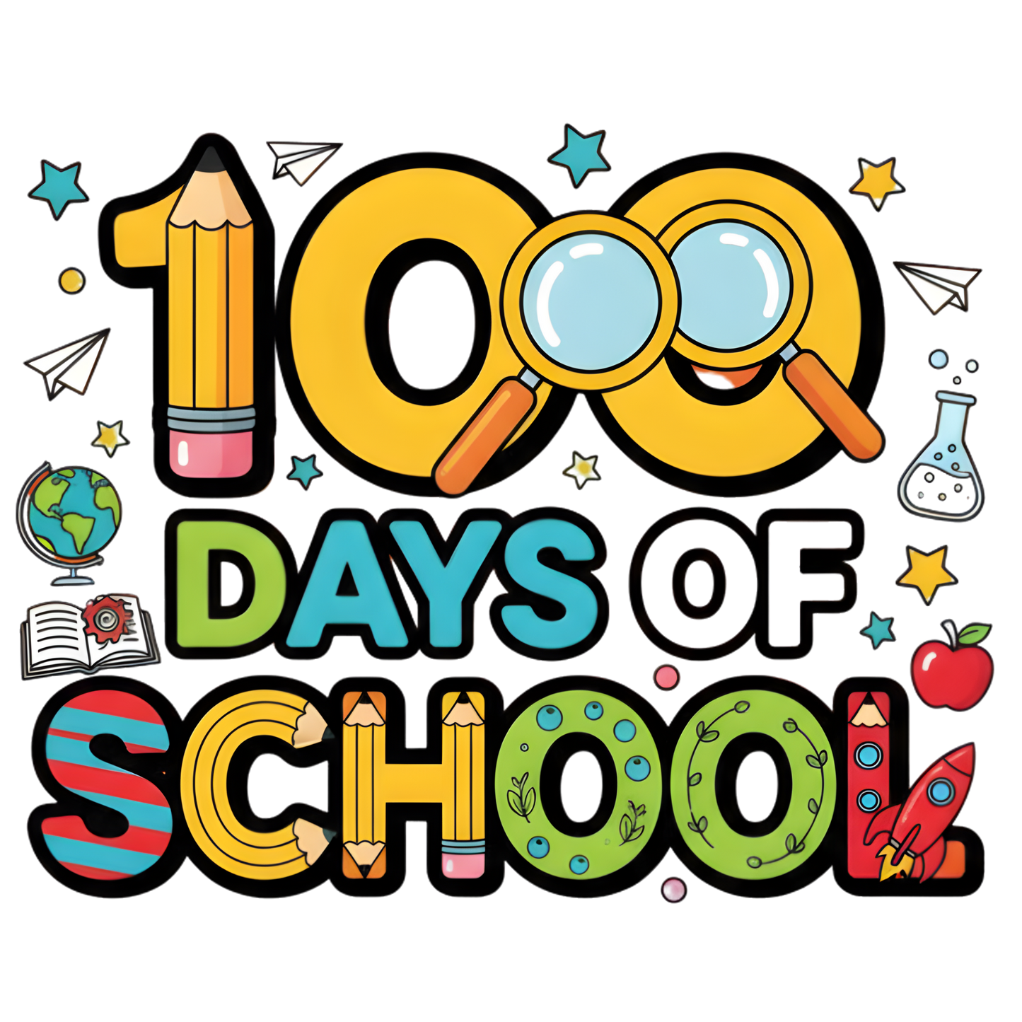 100 Days of School Pencil
