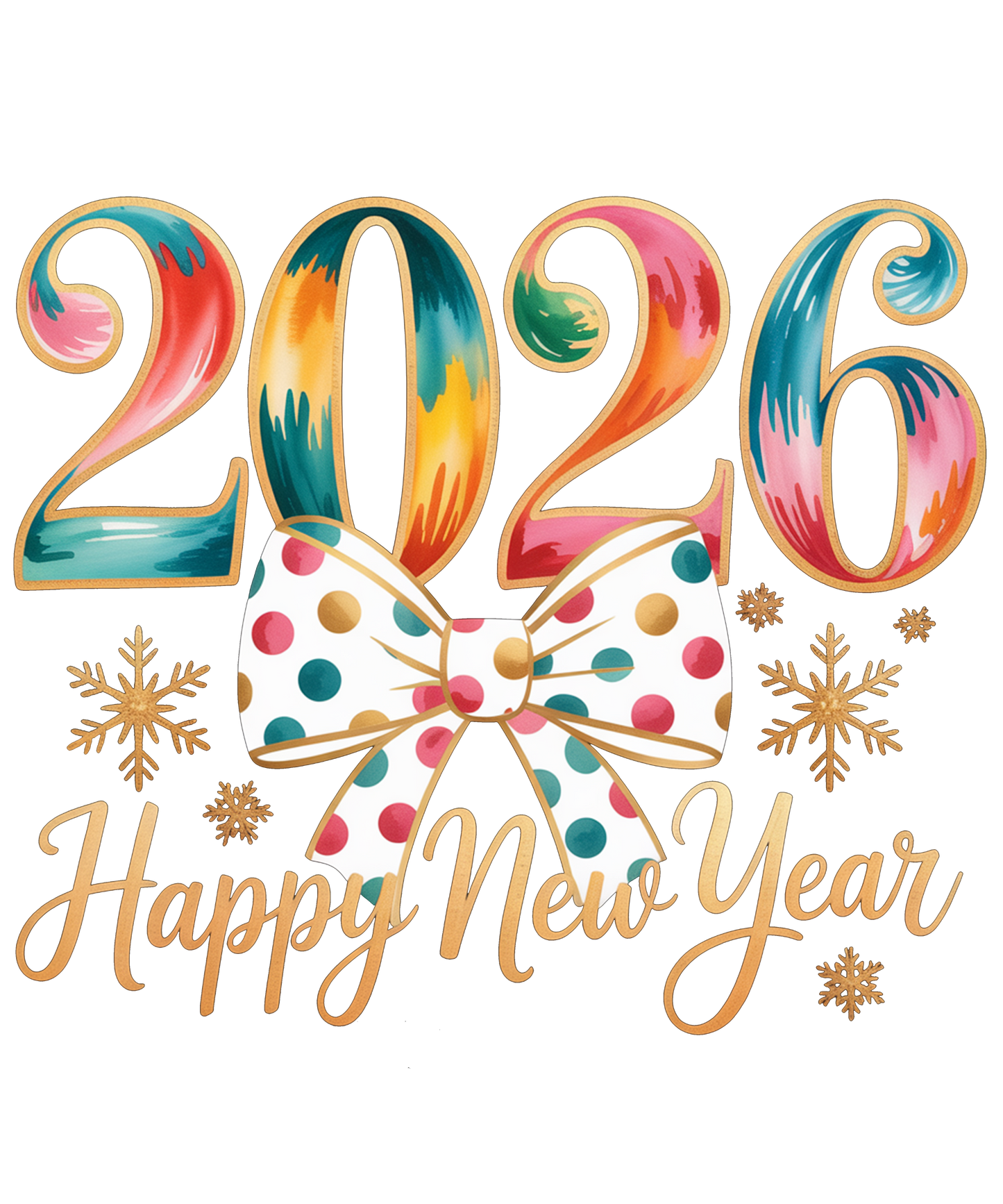 2026 Happy New Year Colorful