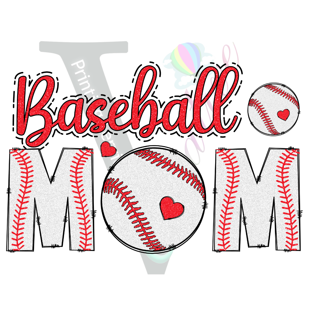 Baseball - Baseball Mom Heart