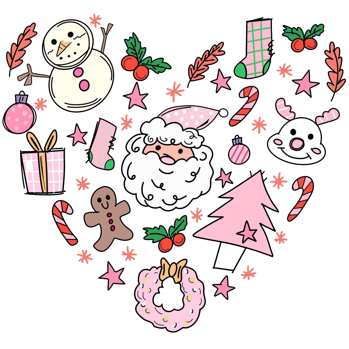 Christmas Heart Pink