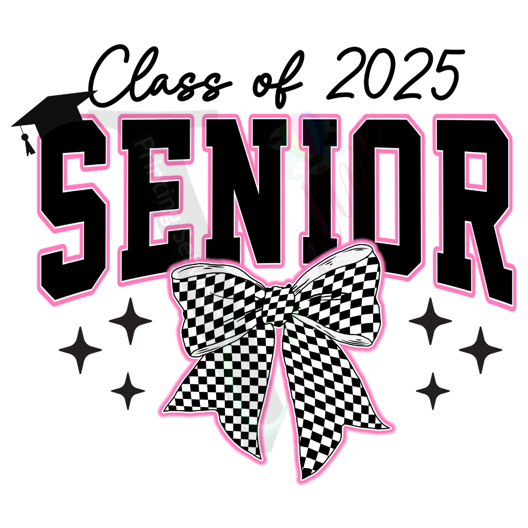 Graduation - Class of 2025 Senior Checkerboard Bow