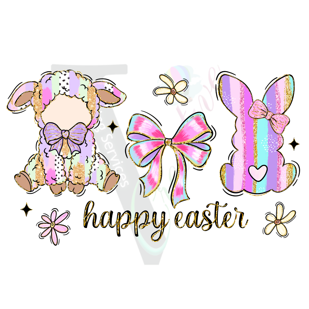 Easter Coquette - Happy Easter Shepherd, Bow, and Bunny
