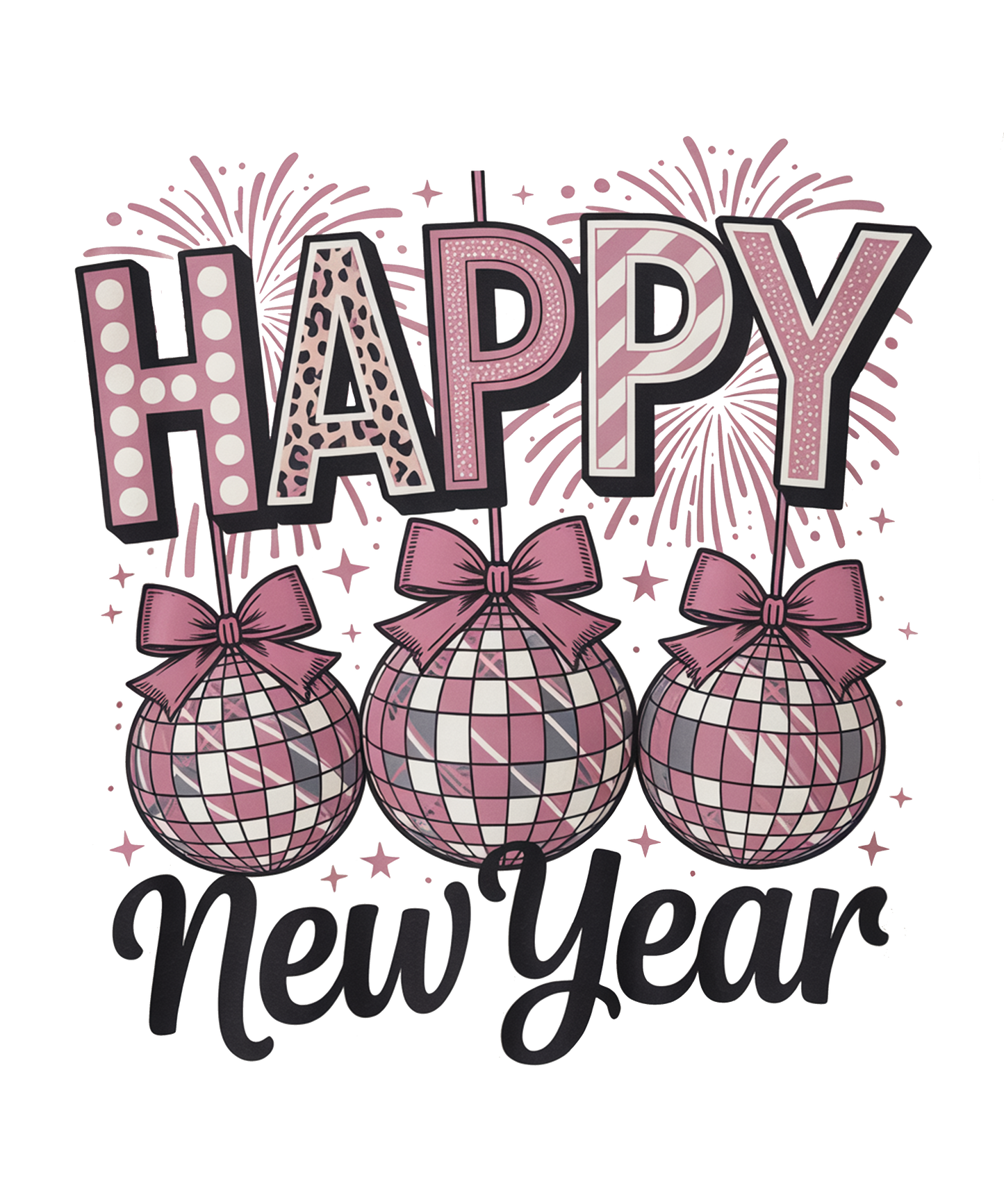 Happy New Year Disco Pink