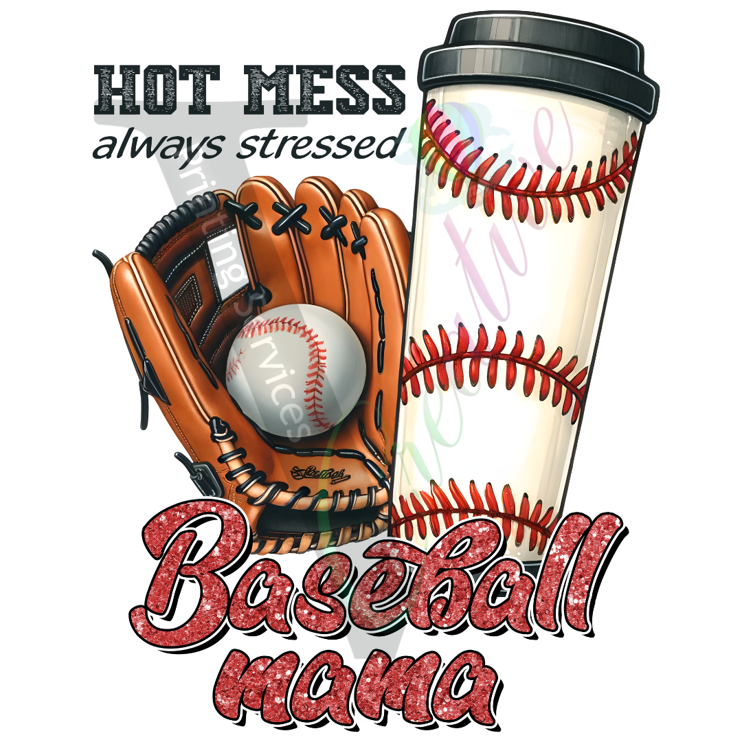 Baseball - Hot Mess Baseball Mama