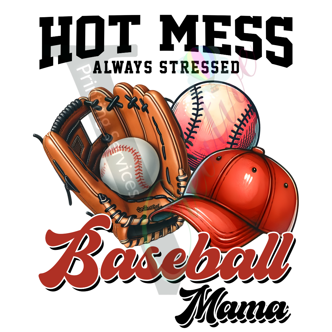 Baseball - Hot Mess Baseball Mama 2