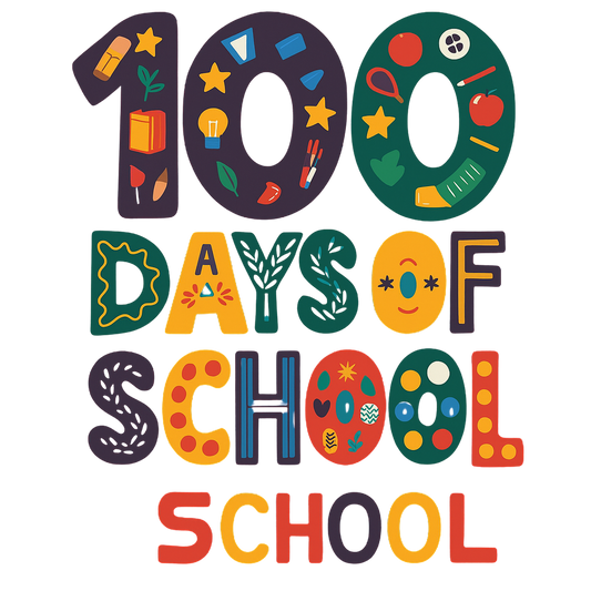 100 Days of School Colorful