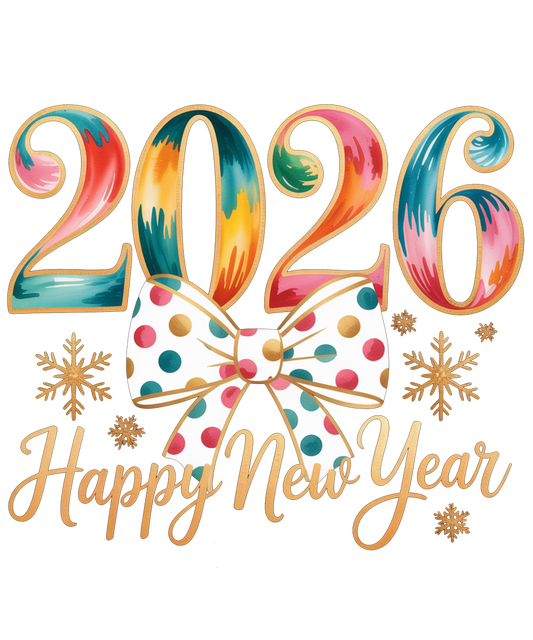 2026 Happy New Year Colorful
