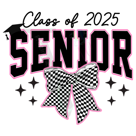 Graduation - Class of 2025 Senior Checkerboard Bow