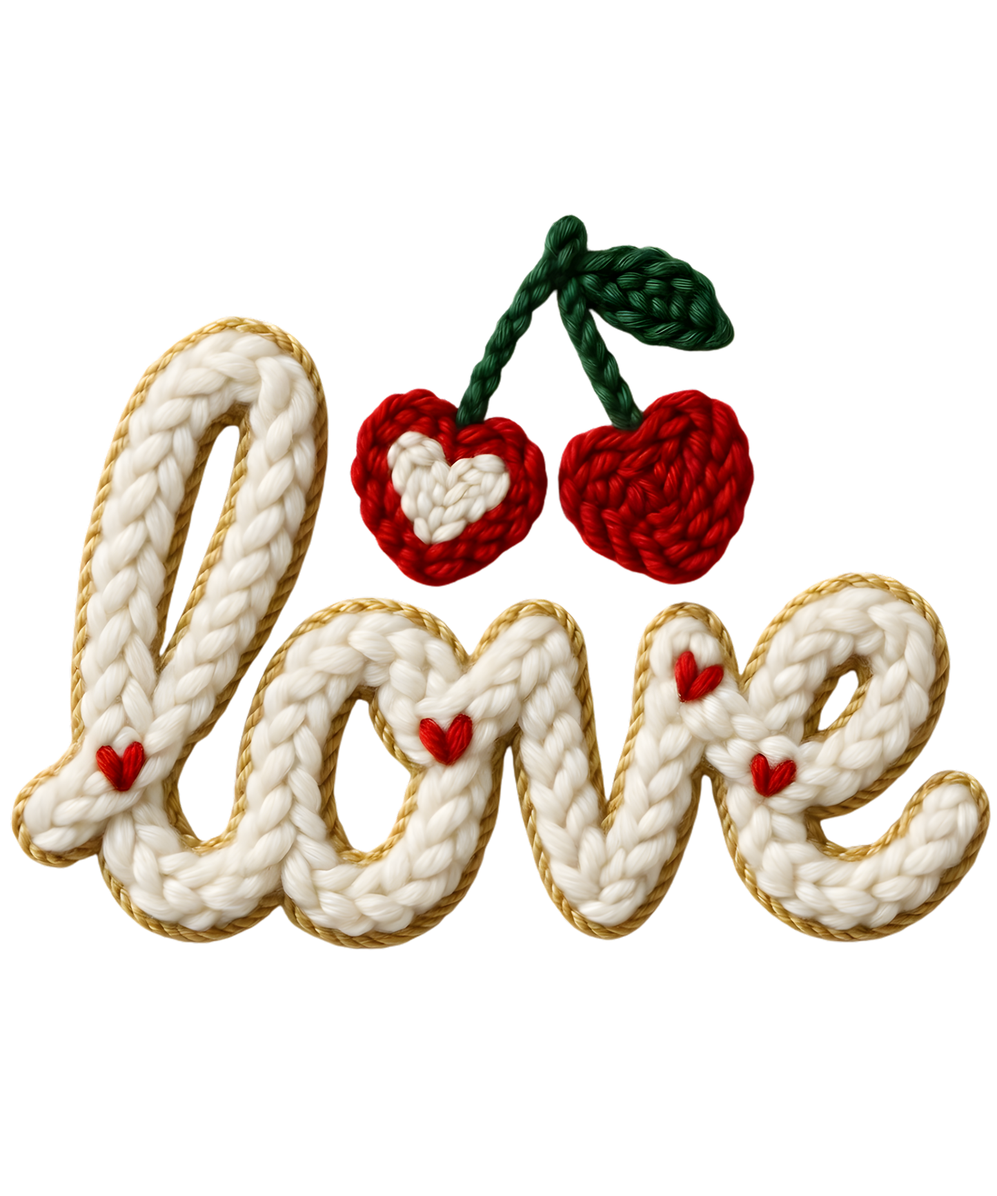 Faux Yarn Love Cherry Valentine's Day