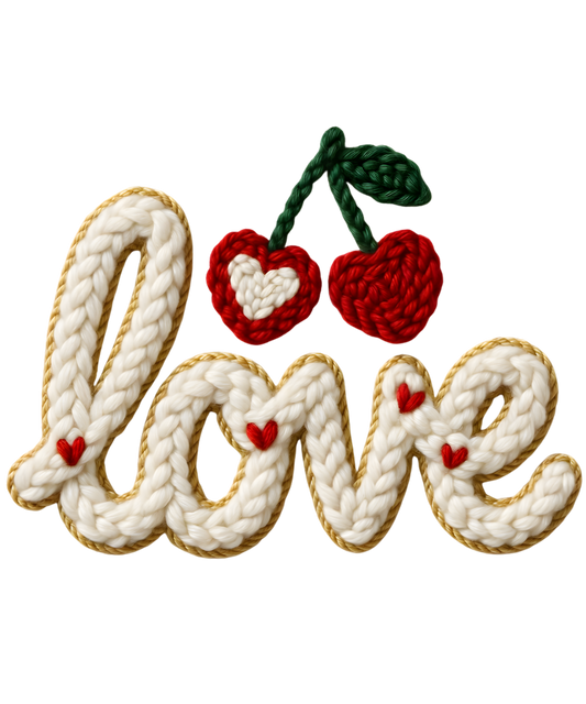 Faux Yarn Love Cherry Valentine's Day