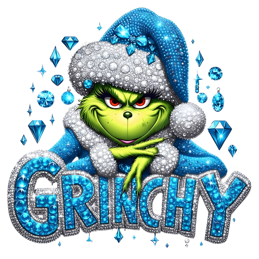 Grinchy Blue Rhinestones