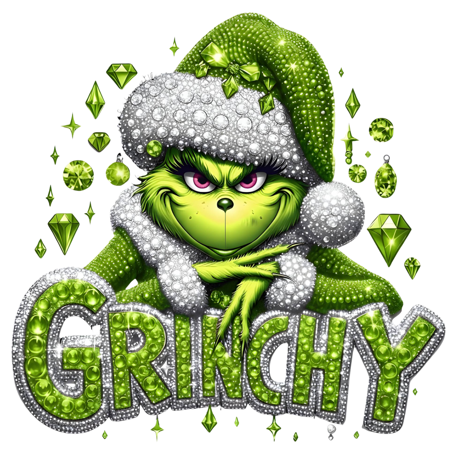 Grinchy Green Rhinestones