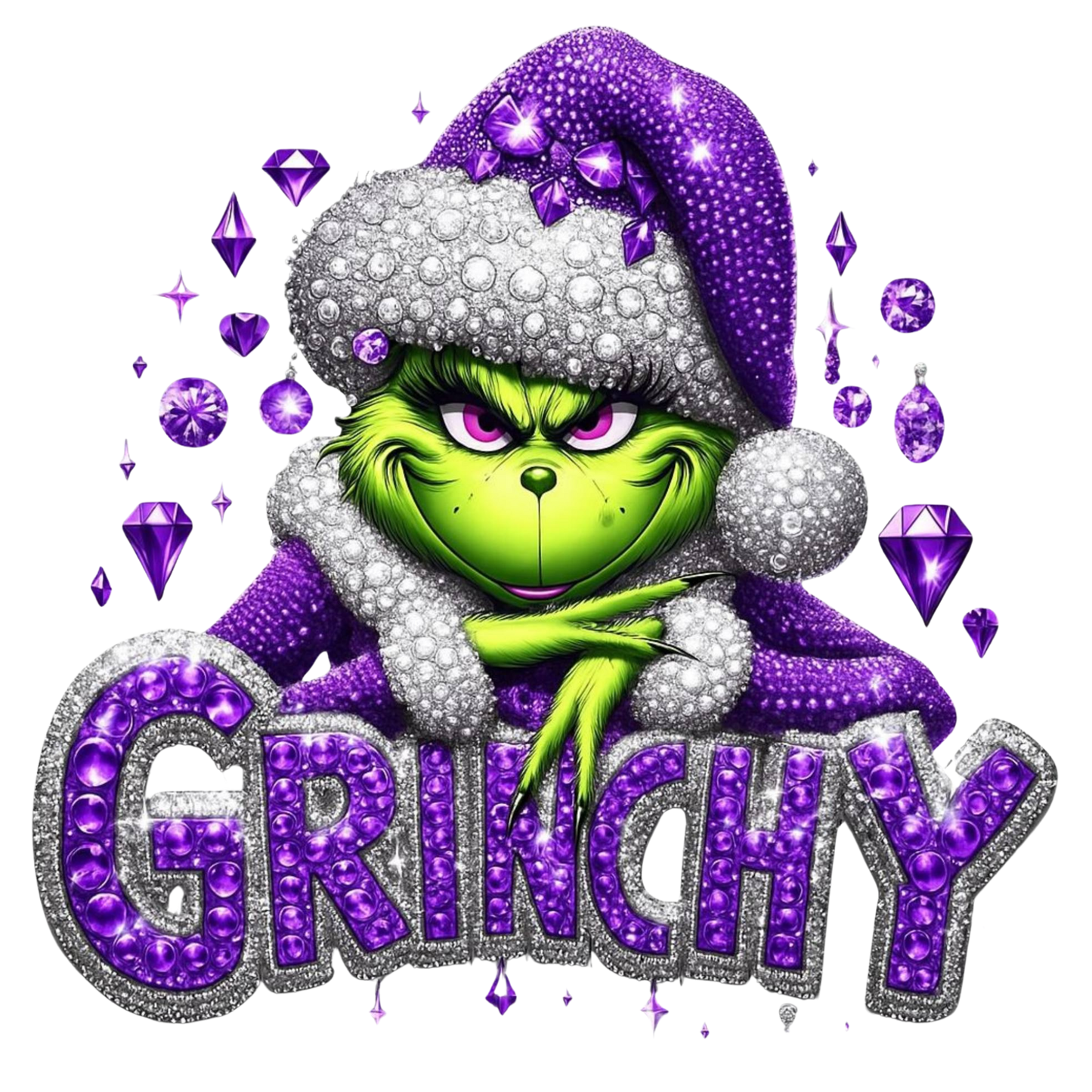 Grinchy Purple Rhinestones