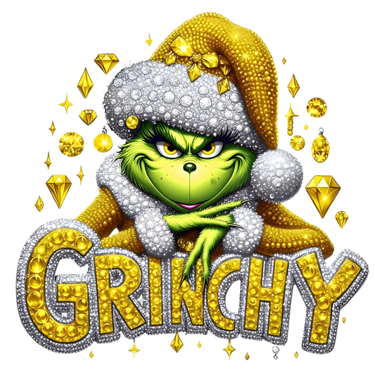 Grinchy Yellow Rhinestones