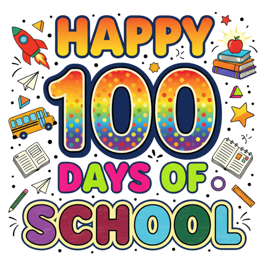 Happy 100 Days of School Rainbow