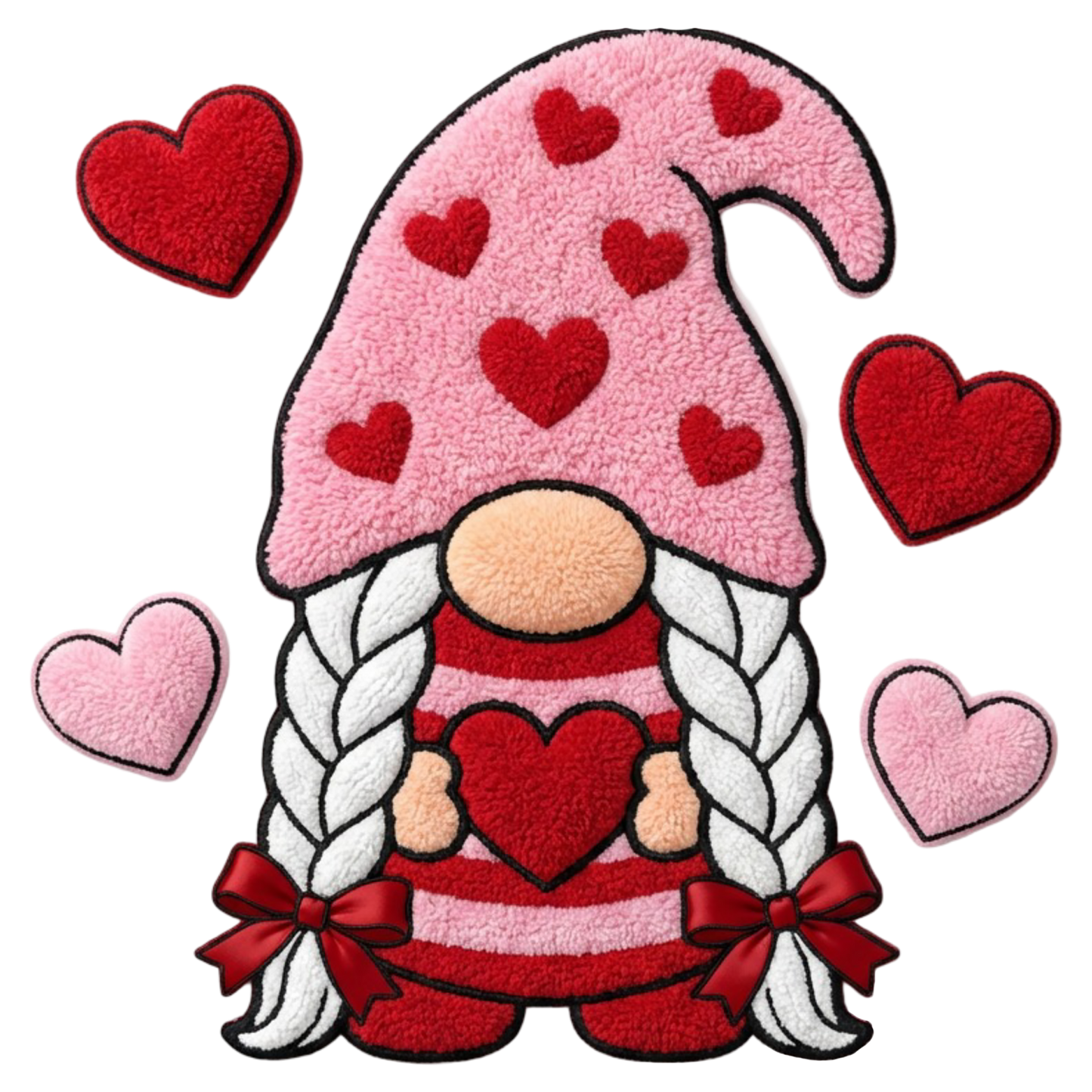 Latch Hook Yarn Valentines Gnome