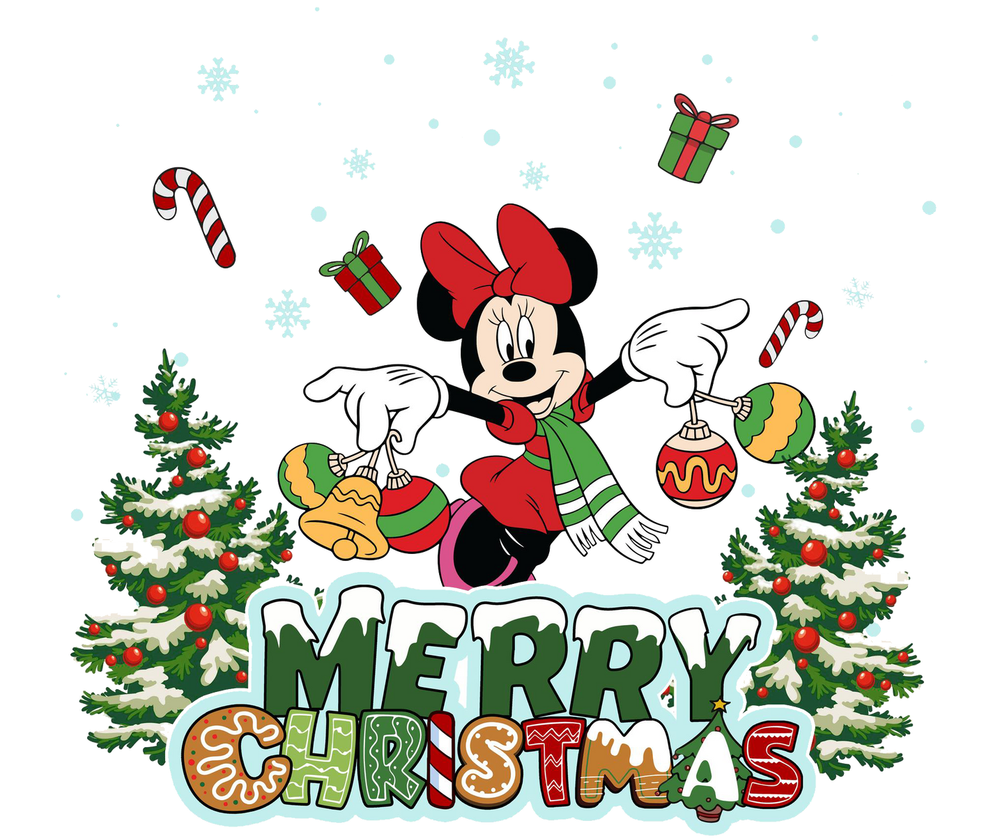 Minnie Mouse Merry Christmas Snow