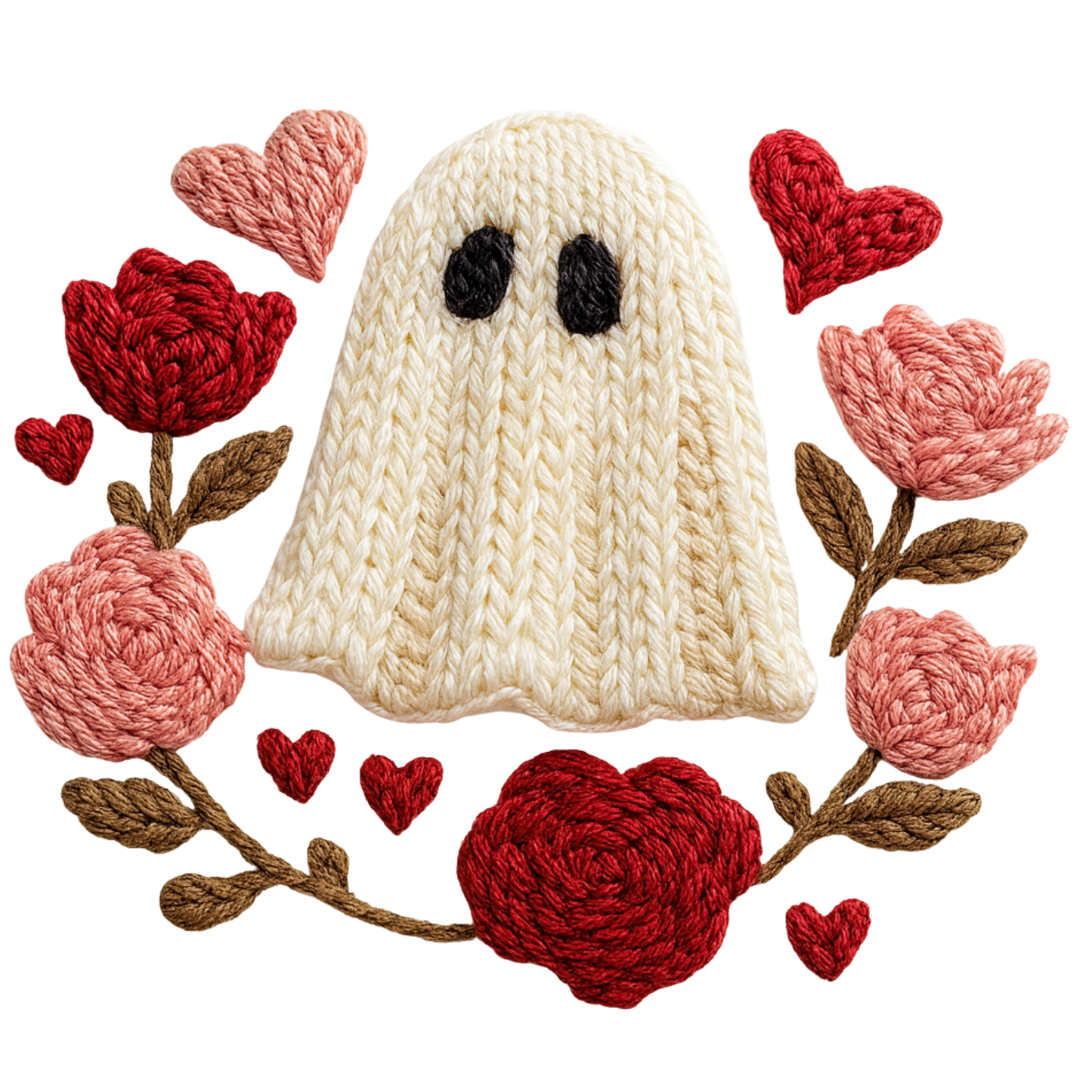 Rose Flower Heart Ghost Valentine